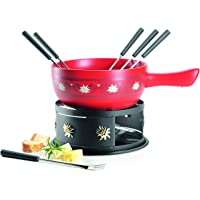 MÄSER 931893 Set Queso para 6 Personas- 11 Piezas- Juego Completo para Fondue Estilo Suizo con Maceta de cerámica Maciza…